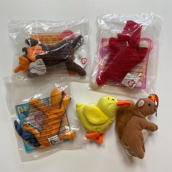 Teenie Beanie Babies Mcdonalds Fast Food Premium Toys Mini Plushies LOT - Picture 2 of 2